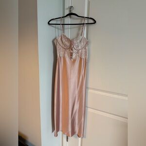 Forever 21 Pink Maxi Dress with Lace Details